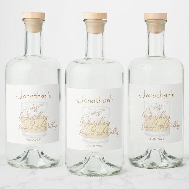 Whiskey Wedding Bachelor Party Alkoholflaschenetikett (Flaschen)