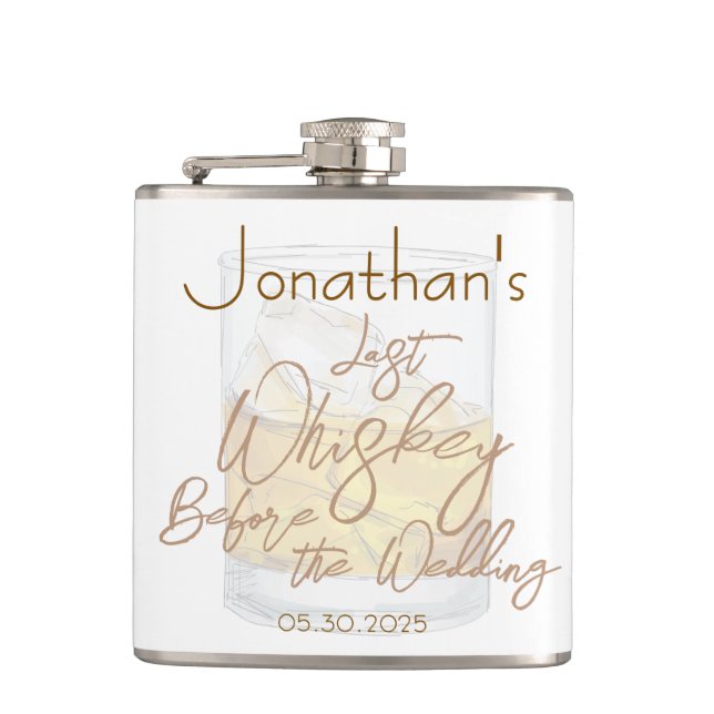 Whiskey Wedding Bachelor Party Flachmann (Vorderseite)
