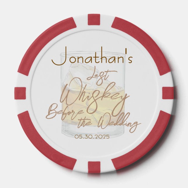 Whiskey Wedding Bachelor Party Pokerchips (Vorderseite)
