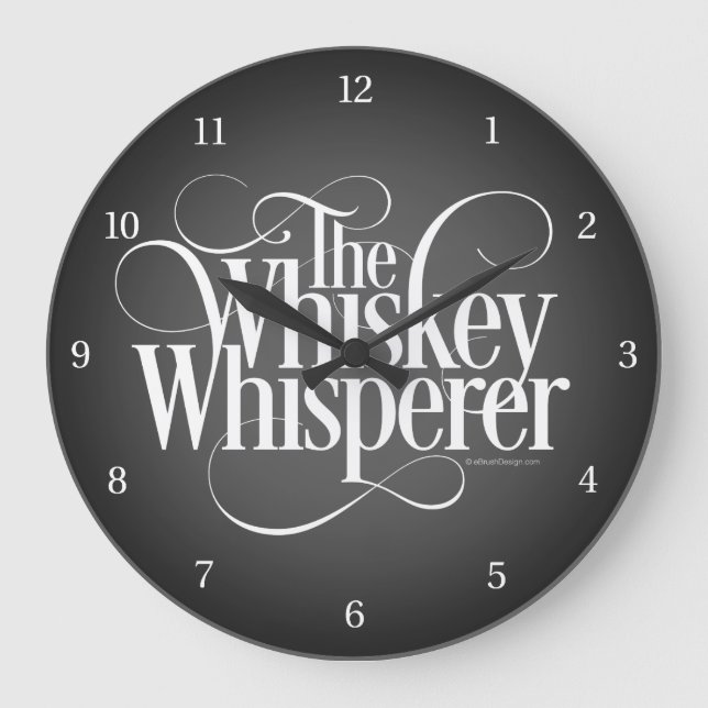 Whiskey Whisperer Große Wanduhr (Vorderseite)