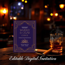 Whiskey & Zigarren-Lounge Einladung im Art Deco St