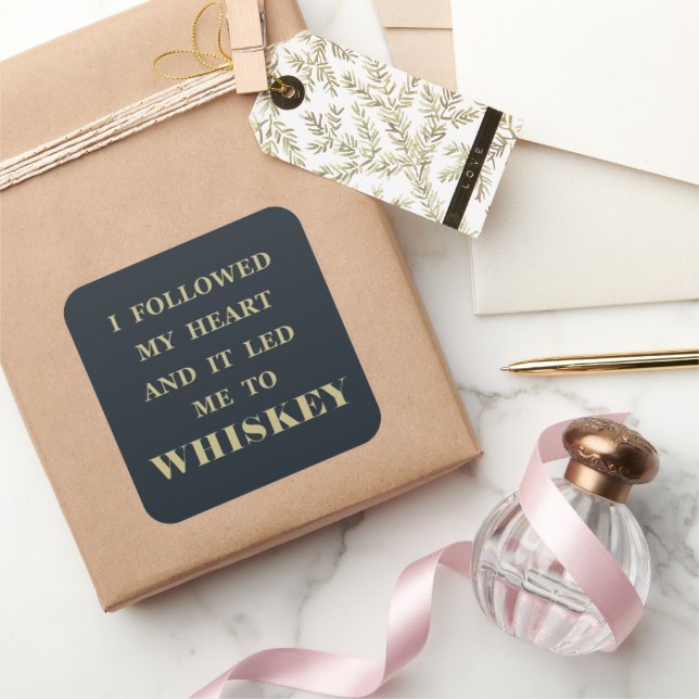 Whiskey zitiert lustige alkoholische Redewendungen Quadratischer Aufkleber (Schenken)