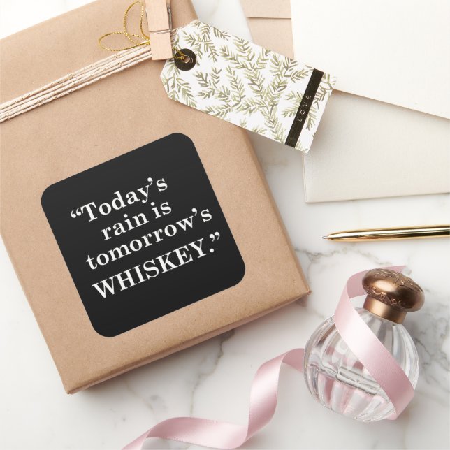 Whiskey zitiert lustige alkoholische Redewendungen Quadratischer Aufkleber (Schenken)