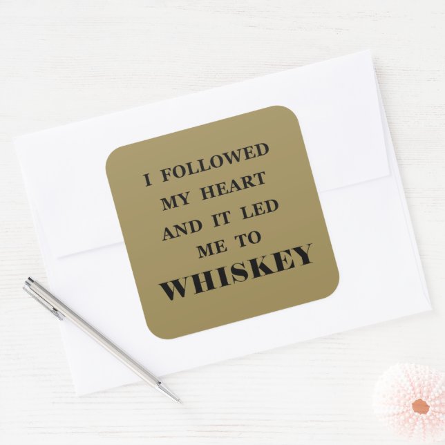 Whiskey zitiert lustige alkoholische Redewendungen Quadratischer Aufkleber (Umschlag)