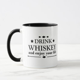 Whiskey zitiert lustige Alkoholkonsum Redewendunge Tasse