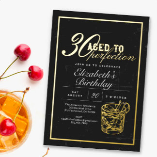 Whiskey zum 30. Geburtstag - gereift bis zur Vollk Folieneinladung