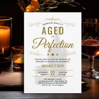 Whiskey zum perfekten Alter gereifter Abend zum 50 Einladung