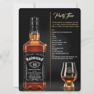 Whiskeyflasche zum perfekten Alter Geburtstag indi Einladung