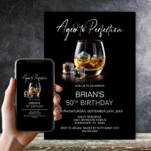 Whiskeyglas 'Aged to Perfection' zum 50. Geburtsta