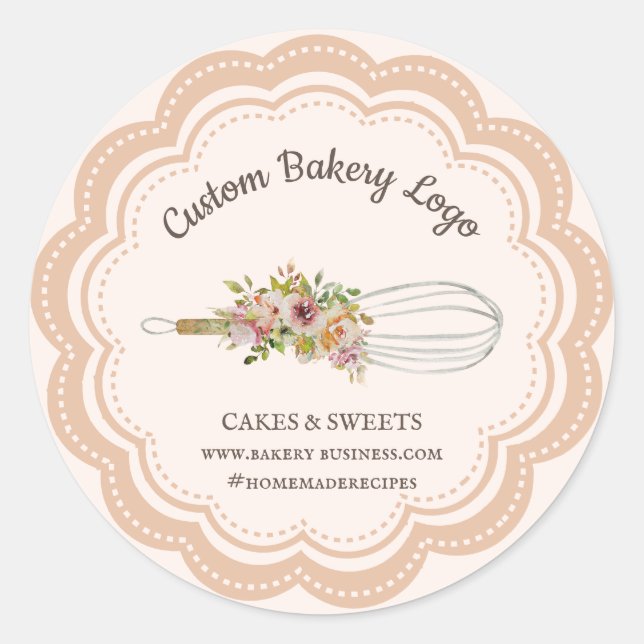 Whisky Blume Boutique Bäckerei Runder Aufkleber (Vorderseite)