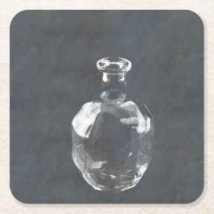 Whisky-Flasche Rechteckiger Pappuntersetzer