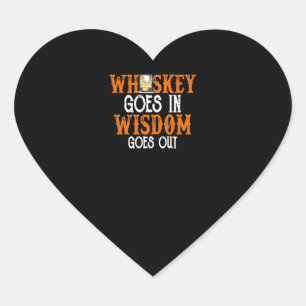 Whisky geht in Weisheit aus Herz-Aufkleber