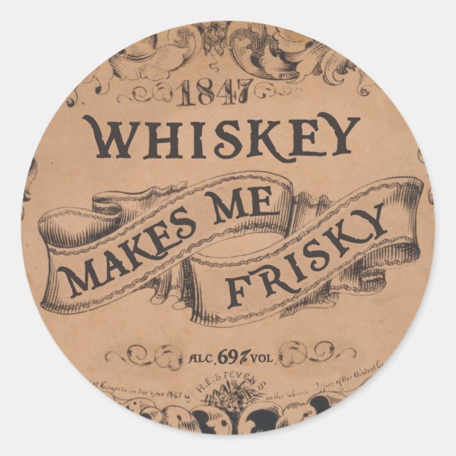 Whisky macht mich frisch runder aufkleber (Vorderseite)