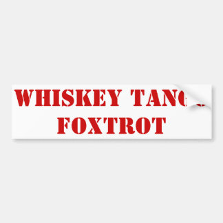 Whisky-Tango Foxtrot Autoaufkleber