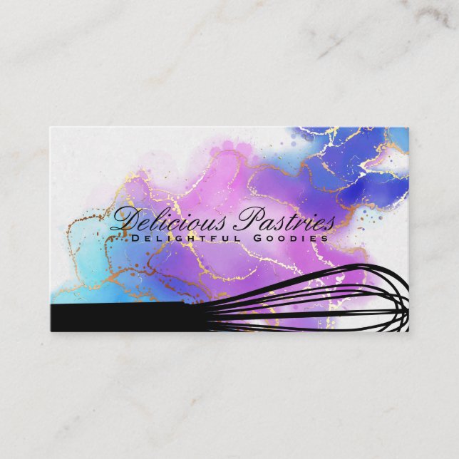 Whisky-Tool | Kulinarisch | Aquarellgoldfolie Visitenkarte (Vorderseite)