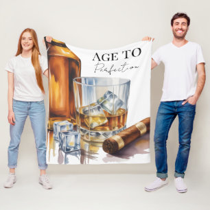 Whisky- und Zigarren-Männer-Geburtstagsfeier Fleecedecke