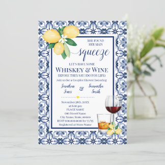 Whisky & Wine Mediterrane Dusche Einladung