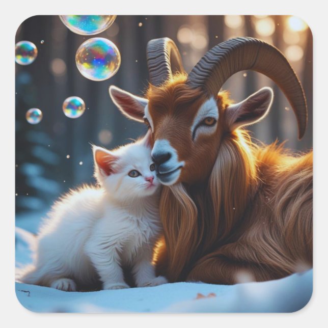 Whiskys und Hooves Quadratischer Aufkleber (Vorderseite)
