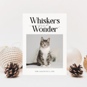 Whiskys & Wonder Cat Foto Weißes Weihnachtsfest Feiertagskarte
