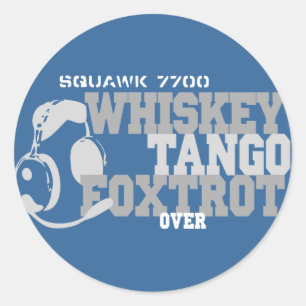 WhiskyTango Foxtrot - Luftfahrt-Spaß Runder Aufkleber