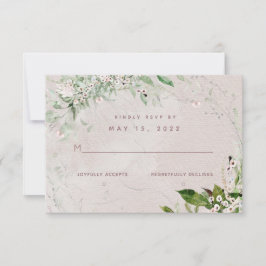 Whisper & Blush 2 Wedding No Meal Choice RSVP Card Karte
