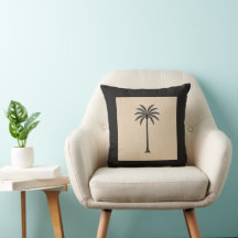 Whisper Fountains Black Palm Kissen