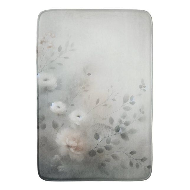 Whisper of Flowers Beautifully Muted in Watercolor Badematte (Vorderseite Vertikal)