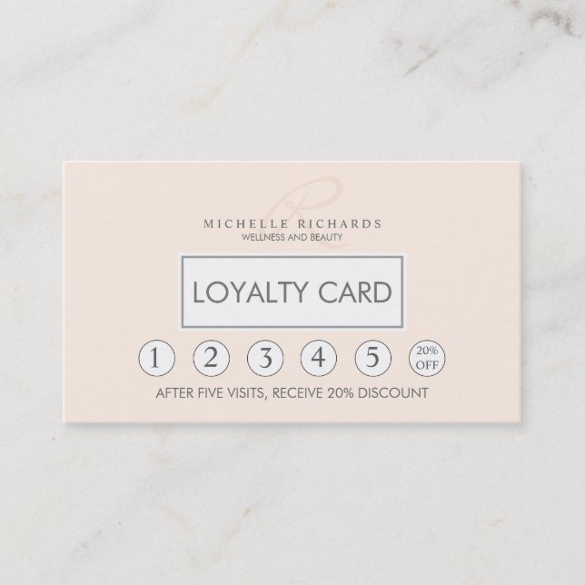 Whisper Pink Elegante Minimalistische Loyalität Ka Treuekarte (Vorderseite)