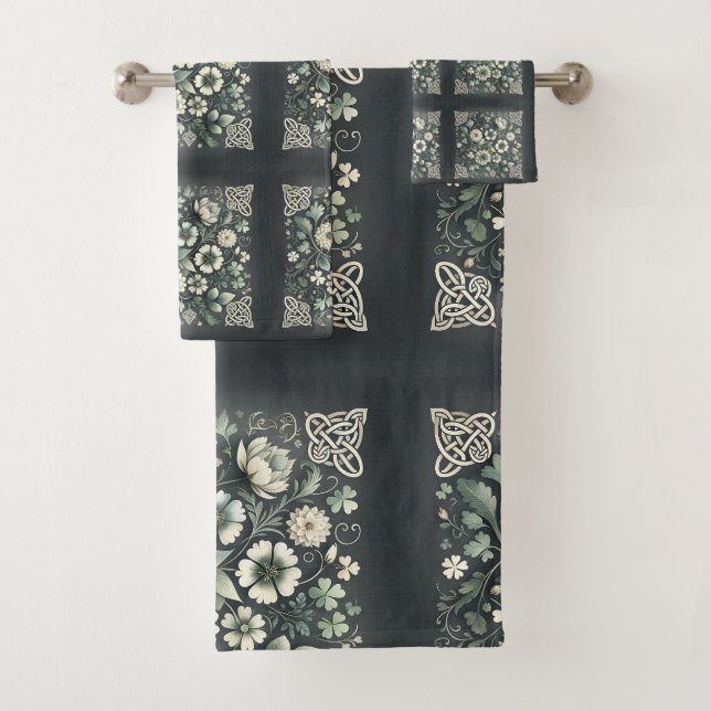 Whispered Clover Knotwork Garden Badhandtuch Set (Insitu)