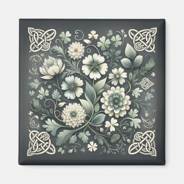 Whispered Clover Knotwork Garden Magnet (Vorne)