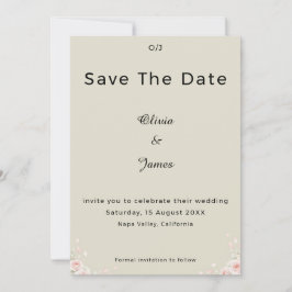 Whispered Petals Elegant Minimalist Save the Date