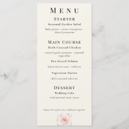 Whispered Petals Elegant Minimalist Wedding Menükarte