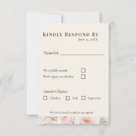 Whispered Petals Elegant Minimalist Wedding RSVP Karte