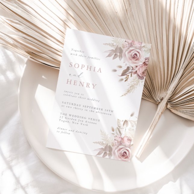 Whispering Blush Garden Invitation de mariage (Créateur téléchargé)