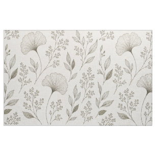 Whispering Botanicals Stoff Olive Ginkgo Floral