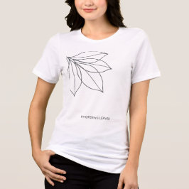 Whispering Leaves Minimalist Line Art Botanical  Tri-Blend Shirt