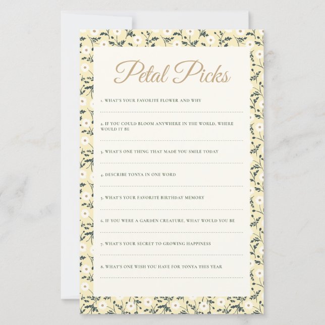 Whispering Meadow - Keepsake Activity Game Sheet (Vorderseite)