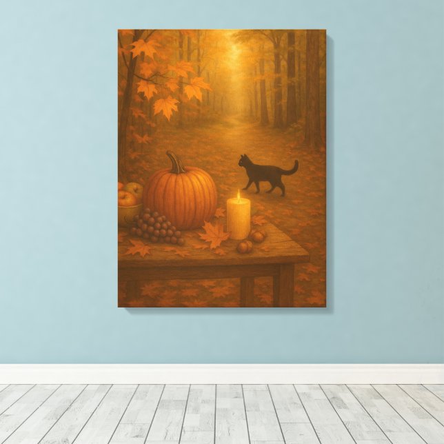 Whisperlight - Herbstwald Leinwanddruck (Insitu (Holzboden))