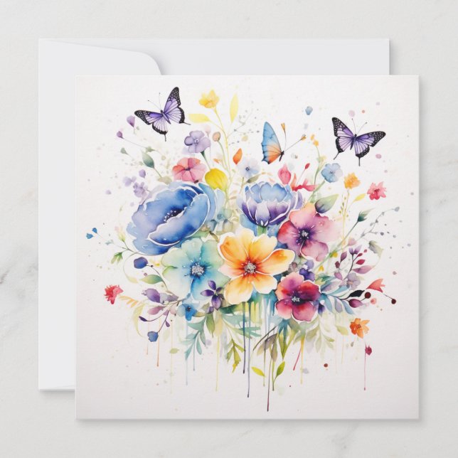 Whispers Floral : Carte d'anniversaire de jardin e (Devant)