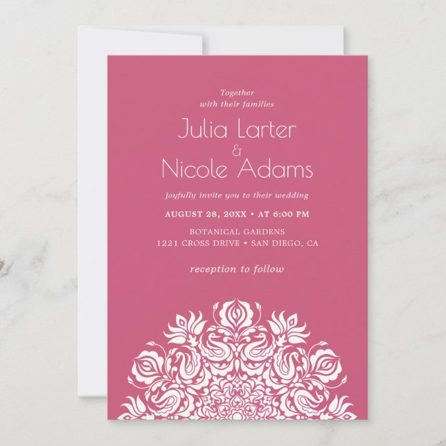 Whispers Lake Swan Lotus Flowers Mandala Wedding Einladung (Vorderseite)