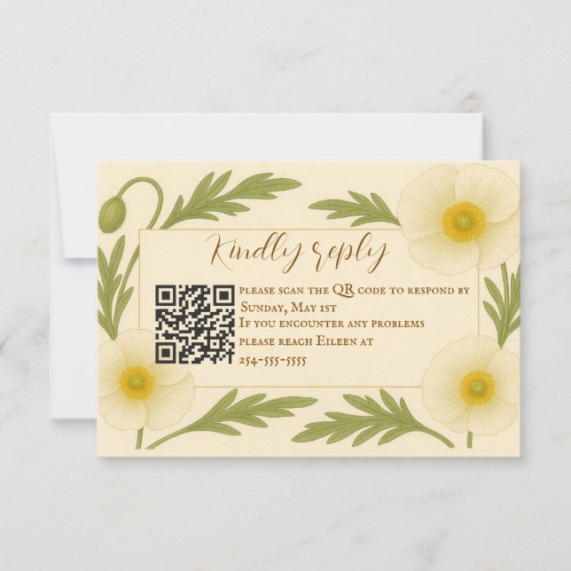 Whispers of Bloom QR Code carte RSVP (Devant)