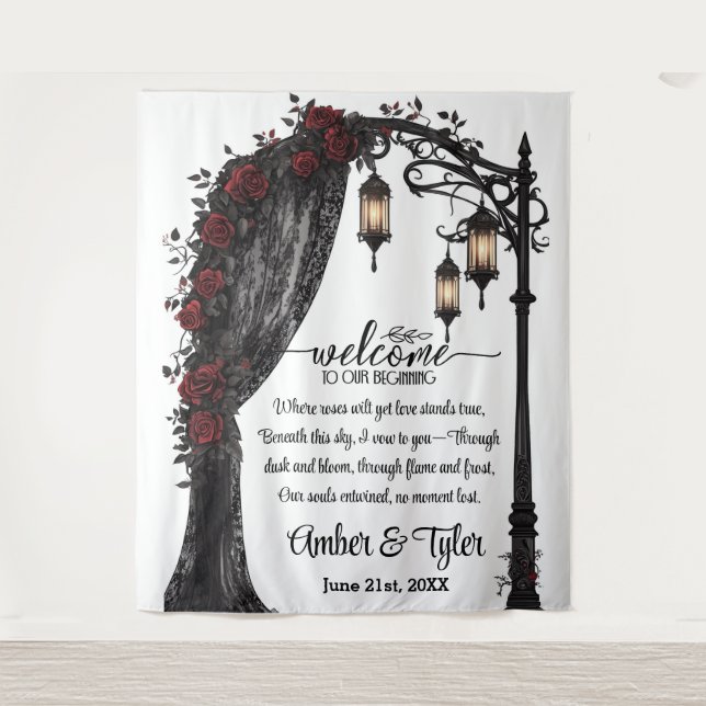 Whispers of Forever Romantic Welcome Backdrop Wandteppich (Vorderseite)