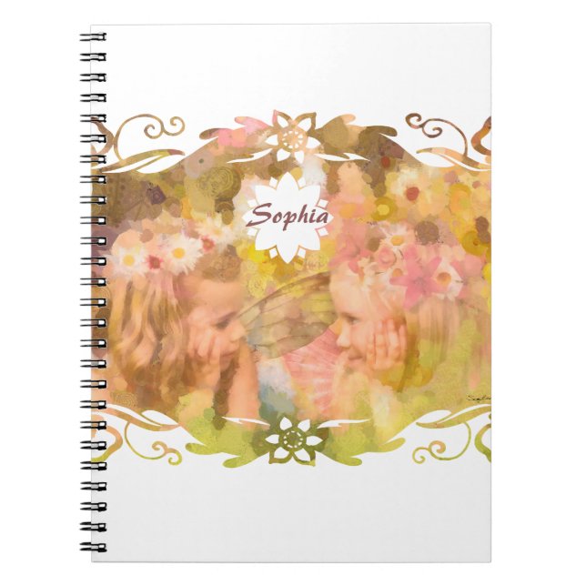 Whispers of Magic: Two Fairy Friends in a Garden Notizblock (Vorderseite)