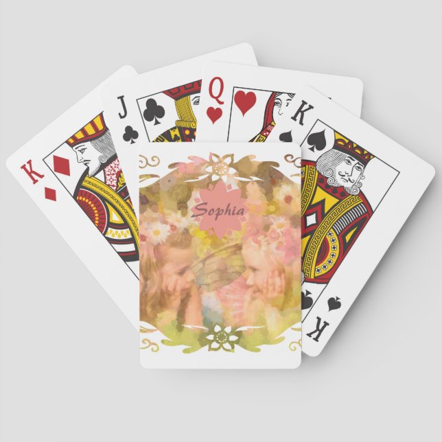 Whispers of Magic: Two Fairy Friends in a Garden Spielkarten (Rückseite)