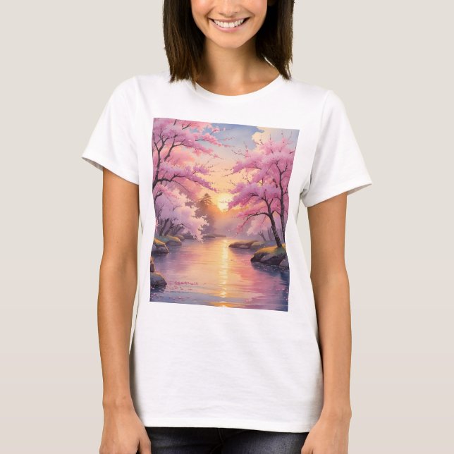 Whispers of Sakura at Sunset T-Shirt (Vorderseite)