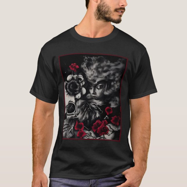 "Whispers of the Crimson Bloom" T-Shirt (Vorderseite)