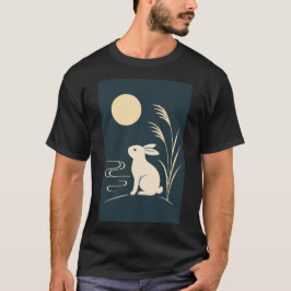Whispers of the Moon – Minimal Japanese Rabbit Des T-Shirt
