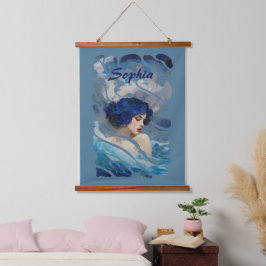 Whispers of the Ocean Goddess Wandteppich Mit Holzrahmen