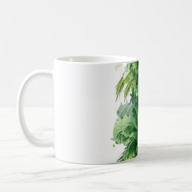 Whispers of the Palms Emerald Canopy Tropical Reve Kaffeetasse (Links)
