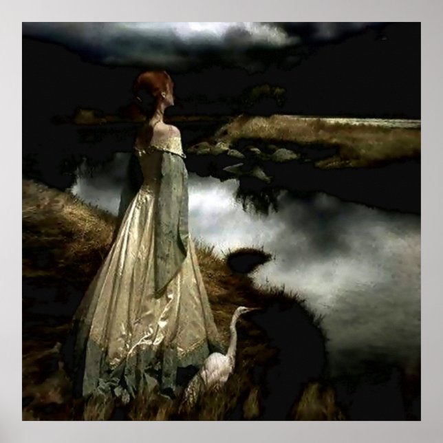 "Whispers on Wind" von Edward Robert Hughes Poster (Vorne)